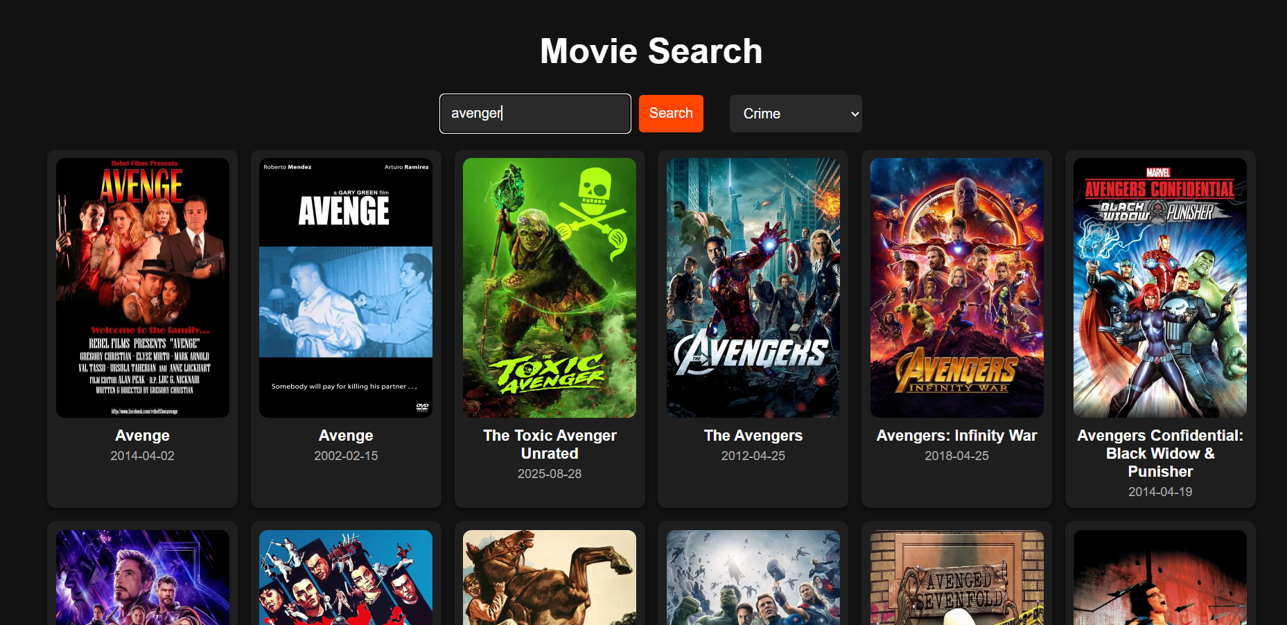 Movie App Project Screenshot